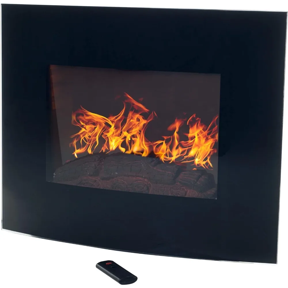 25.5-Inch Wall Mounted Electric Fireplace Heater With Remote Control
